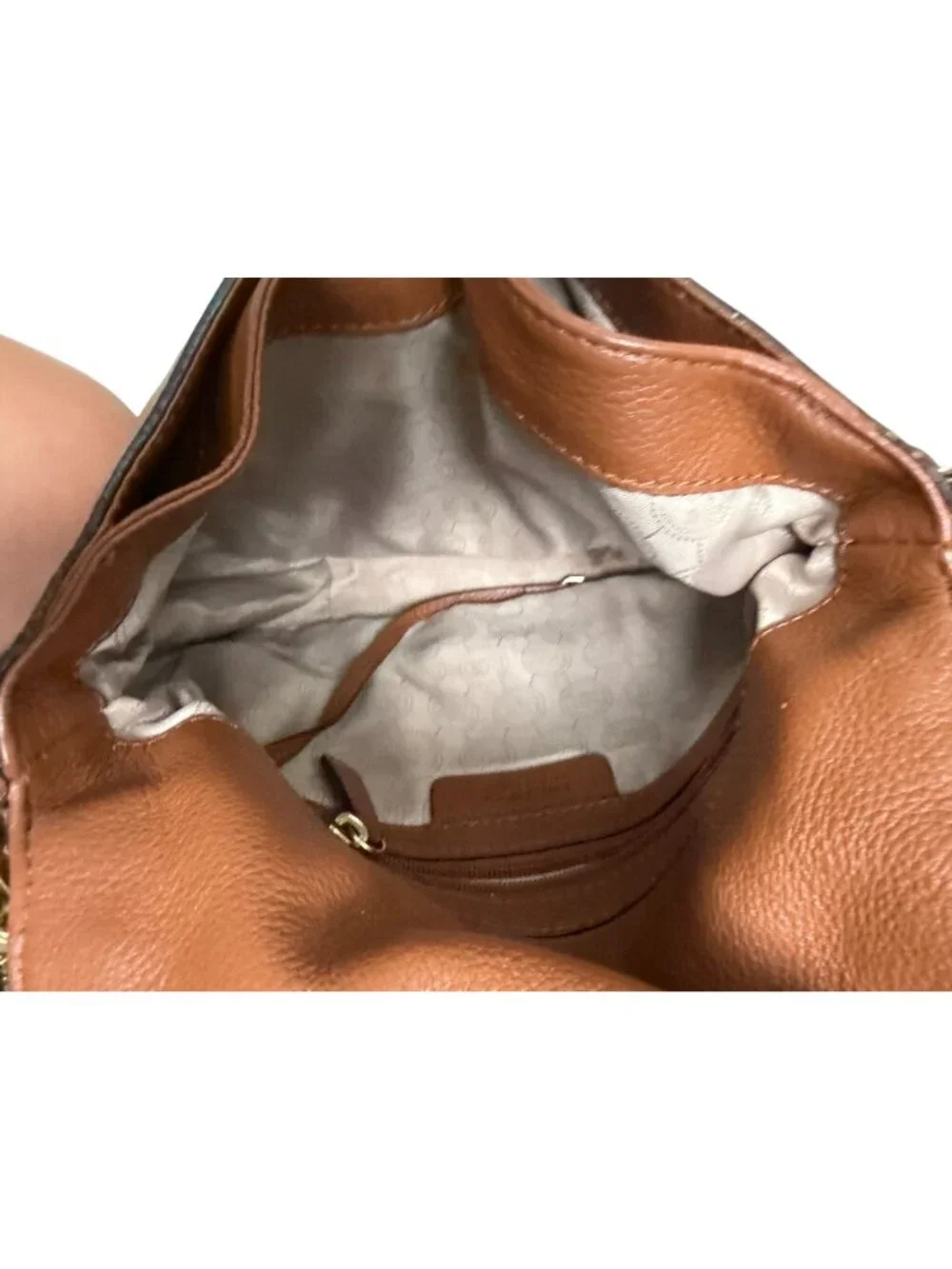 MICHAEL KORS Tan Pebble Leather Crossbody Two Way Bag